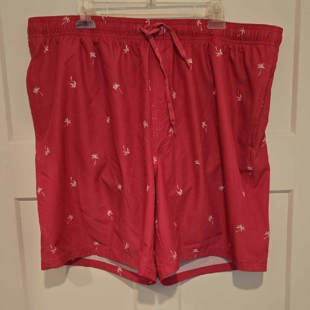 Old Navy Coral Swim Trunks with Palm Print